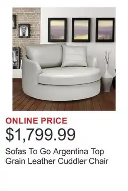 Costco Sofas To Go Argentina Top Grain Leather Cuddler Chair offer