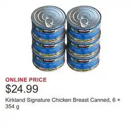 Costco Kirkland Signature Chicken Breast Canned, 6 × 354 g offer