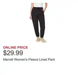 Costco Merrell Women's Fleece Lined Pant offer