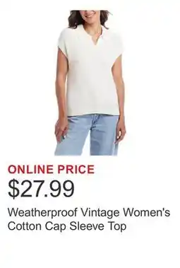 Costco Weatherproof Vintage Women's Cotton Cap Sleeve Top offer