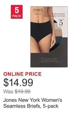 Costco Jones New York Women's Seamless Briefs, 5-pack offer