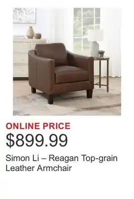 Costco Simon Li – Reagan Top-grain Leather Armchair offer