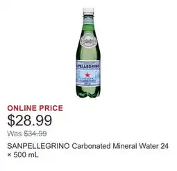Costco SANPELLEGRINO Carbonated Mineral Water 24 × 500 mL offer