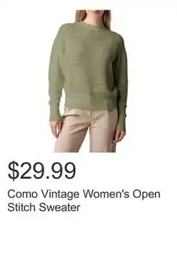 Costco Como Vintage Women's Open Stitch Sweater offer