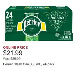 Costco Perrier Sleek Can 330 mL, 24-pack offer