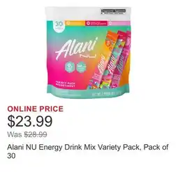 Costco Alani NU Energy Drink Mix Variety Pack, Pack of 30 offer