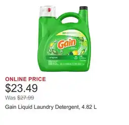 Costco Gain Liquid Laundry Detergent, 4.82 L offer