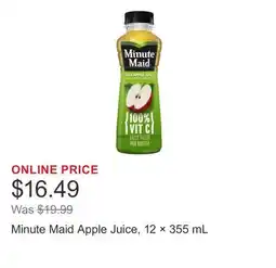 Costco Minute Maid Apple Juice, 12 × 355 mL offer