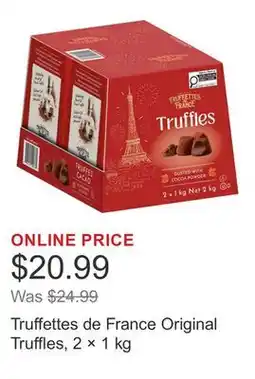 Costco Truffettes de France Original Truffles, 2 × 1 kg offer