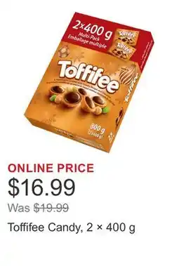 Costco Toffifee Candy, 2 Γ 400 g offer