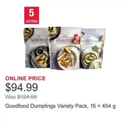 Costco Goodfood Dumplings Variety Pack, 15 × 454 g offer