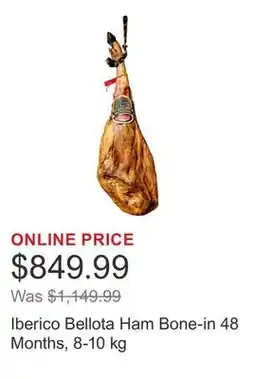 Costco Iberico Bellota Ham Bone-in 48 Months, 8-10 kg offer