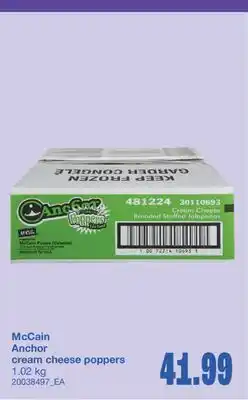 Wholesale Club McCain Anchor cream cheese poppers offer