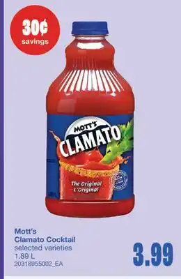 Wholesale Club Mott's Clamato Cocktail offer