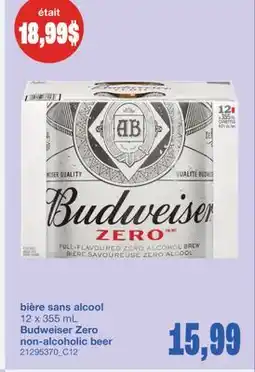 Wholesale Club bière sans alcool Budweiser Zero offer