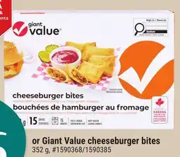 Giant Tiger Giant Value cheeseburger bites offer