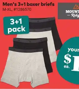 Giant Tiger Men's 3+1 boxer briefs offer