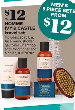 Giant Tiger HOMME IVY & CASTLE travel set offer