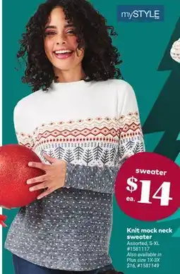 Giant Tiger Knit mock neck sweater offer