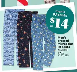 Giant Tiger Men's pressed micropolar PJ pants offer