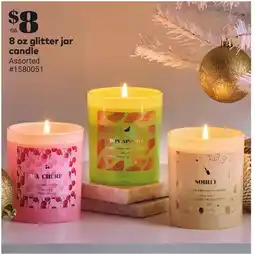 Giant Tiger 8 oz glitter jar candle offer