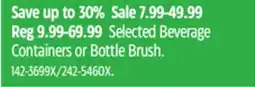Canadian Tire Manna Selected Beverage Containers or Bottle Brush offer