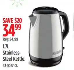 Canadian Tire 1.7L Stainless- Steel Kettle offer
