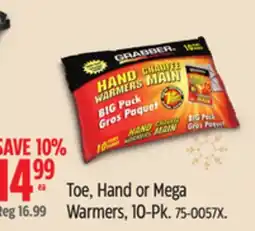 Canadian Tire Grabber Toe, Hand or Mega Warmers offer