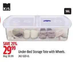 Canadian Tire KIS Under-Bed Storage Tote with Wheels offer