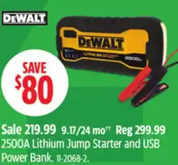 Canadian Tire 2500A Lithium Jump Starter and USB Power Bank offer