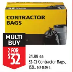 Canadian Tire 32-Ct Contractor Bags offer