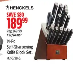 Canadian Tire Henckels 14-Pc Self-Sharpening Knife Block Set offer