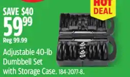 Canadian Tire WA:KE Adjustable 40-lb Dumbbell Set with Storage Case offer
