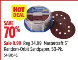 Canadian Tire Mastercraft 5˝ Random-Orbit Sandpaper, 50-Pk offer