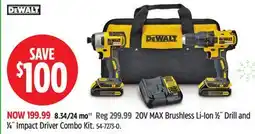 Canadian Tire 20V MAX Brushless Li-Ion 1⁄2˝ Drill and 1⁄4˝ Impact Driver Combo Kit offer