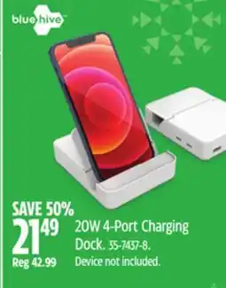 Canadian Tire Bluehive 20W 4-Port Charging Dock offer