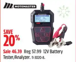 Canadian Tire MotoMaster 12V Battery Tester/Analyzer offer