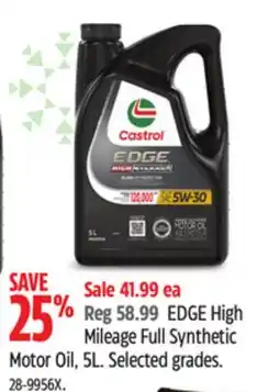 Canadian Tire Castrol EDGE High Mileage Full Synthetic Motor Oil, 5L offer