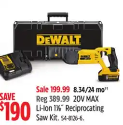Canadian Tire DEWALT Li-Ion 11⁄8˝ Reciprocating Saw Kit offer