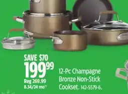 Canadian Tire Paderno 12-Pc Champagne Bronze Non-Stick Cookset offer