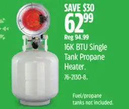 Canadian Tire Remington 16K BTU Single Tank Propane Heater offer