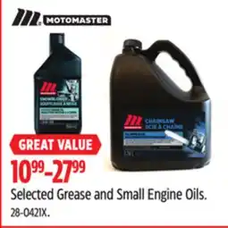 Canadian Tire Selected Grease and Small Engine Oils offer