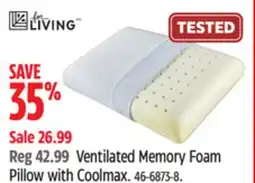 Canadian Tire Ventilated Memory Foam Pillow with Coolmax offer