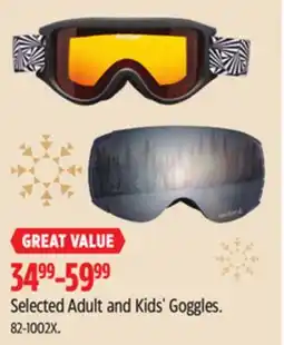 Canadian Tire Decibel Selected Adult and Kids' Goggles offer