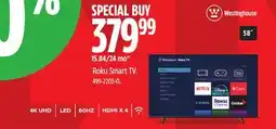 Canadian Tire Westinghouse Roku Smart TV offer
