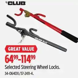 Canadian Tire The Club Selected Steering Wheel Locks offer