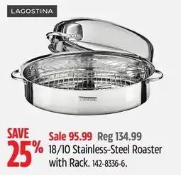 Canadian Tire Lagostina 18/10 Stainless-Steel Roaster with Rack offer