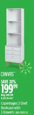 Canadian Tire Copenhagen 2-Shelf Bookcase with 3 Drawers offer