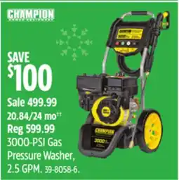 Canadian Tire Champion 3000-PSI Gas Pressure Washer, 2.5 GPM offer