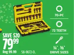 Canadian Tire Stanley Professional Grade Black Chrome Socket Set, 70-pc, SAE/Metric offer